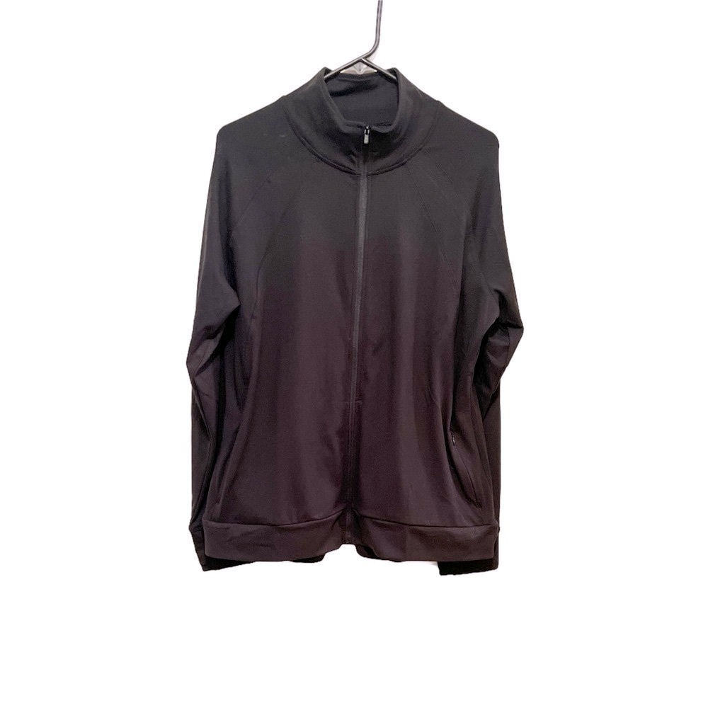 Jockey front zipper black polyester/spandex lightweight sport jacket Size XXL
